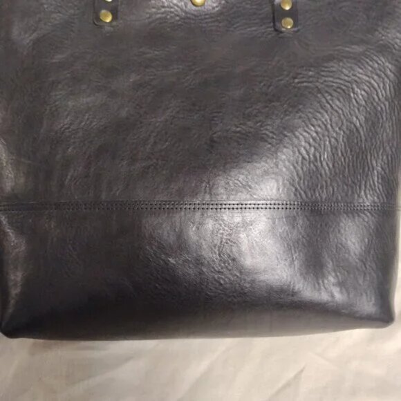 ❤️NELL HARPER England Black Leather Shopper Errand Bag Purse - Picture 9 of 9